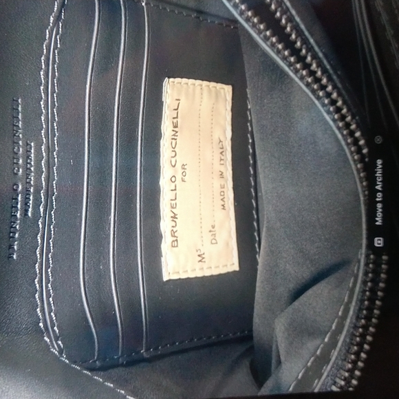 BRUNELLO CUCUNELLI Monili Grey Velvet Crossbody bag - Picture 7 of 8